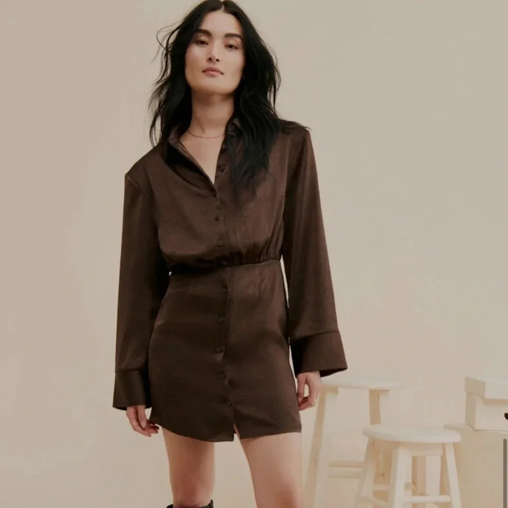 Oval Square Polish Shirt Dress